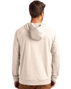 Philadelphia Eagles Monochromatic Cutter & Buck Adapt Recycled Soft Knit Stretch Mens Heathered Hooded Pullover Wheat Heather Back Thumbnail Image
