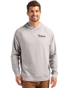 New York Jets Historic Cutter & Buck Adapt Recycled Soft Knit Stretch Mens Heathered Hooded Pullover Polished Heather Front Thumbnail Image