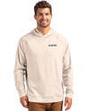 New Orleans Saints Monochromatic Cutter & Buck Adapt Recycled Soft Knit Stretch Mens Heathered Hooded Pullover Wheat Heather Front Thumbnail Image