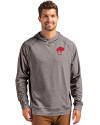 Buffalo Bills Historic Cutter & Buck Adapt Recycled Soft Knit Stretch Mens Heathered Hooded Pullover Black Heather Front Thumbnail Image