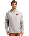Buffalo Bills Historic Cutter & Buck Adapt Recycled Soft Knit Stretch Mens Heathered Hooded Pullover Polished Heather Front Thumbnail Image