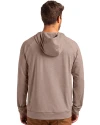 Cinicinnati Bengals Monochromatic Cutter & Buck Adapt Recycled Soft Knit Stretch Mens Heathered Hooded Pullover Mushroom Heather Back Thumbnail Image
