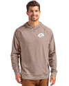Los Angeles Rams Monochromatic Cutter & Buck Adapt Recycled Soft Knit Stretch Mens Heathered Hooded Pullover Mushroom Heather Front Thumbnail Image