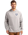View image 4: Indianapolis Colts Cutter & Buck Adapt Recycled Soft Knit Stretch Mens Heathered Hooded Pullover Polished Heather Front