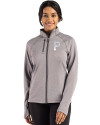 Pittsburgh Pirates Mono Cutter & Buck Peshastin Fleece Recycled Womens Full Zip Jacket Elemental Grey Heather Front Thumbnail Image