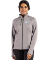 Kansas City Chiefs Mono Cutter & Buck Peshastin Fleece Recycled Womens Full Zip Jacket Elemental Grey Heather Front Thumbnail Image