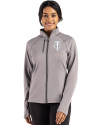 Minnesota Twins Mono Cutter & Buck Peshastin Fleece Recycled Womens Full Zip Jacket Elemental Grey Heather Front Thumbnail Image