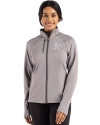 Athletics Mono Cutter & Buck Peshastin Fleece Recycled Womens Full Zip Jacket Elemental Grey Heather Front Thumbnail Image