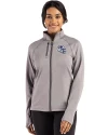 Buffalo Bills NFL Helmet Cutter & Buck Peshastin Fleece Recycled Womens Full Zip Jacket Elemental Grey Heather Front Thumbnail Image