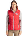 New York Giants Cutter & Buck Rainier PrimaLoft® Womens Eco Insulated Full Zip Puffer Vest Red Front Thumbnail Image