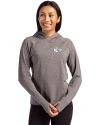 Kansas City Chiefs Mono Cutter & Buck Adapt Knit Recycled Womens Heathered Hooded Pullover Black Heather Front Thumbnail Image