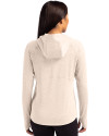 Detroit Lions Monochromatic Cutter & Buck Adapt Recycled Soft Knit Stretch Womens Hooded Pullover Wheat Heather Back Thumbnail Image