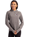 Kansas City Chiefs Cutter & Buck Adapt Knit Recycled Womens Heathered Hooded Pullover Black Heather Front Thumbnail Image