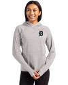 Detroit Tigers Mono Cutter & Buck Adapt Knit Recycled Womens Heathered Hooded Pullover Polished Heather Front Thumbnail Image