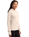 Seattle Seahawks Historic Cutter & Buck Adapt Recycled Soft Knit Stretch Womens Hooded Pullover Wheat Heather Side Thumbnail Image