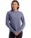 Chicago Bears Mono Cutter & Buck Adapt Knit Recycled Womens Heathered Hooded Pullover Navy Blue Heather Front Thumbnail Image
