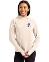 New England Patriots Historic Cutter & Buck Adapt Recycled Soft Knit Stretch Womens Hooded Pullover Wheat Heather Front Thumbnail Image