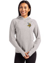 Minnesota Vikings Cutter & Buck Adapt Knit Recycled Womens Heathered Hooded Pullover Polished Heather Front Thumbnail Image