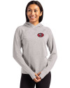 San Francisco 49ers Historic Cutter & Buck Adapt Knit Recycled Womens Heathered Hooded Pullover Polished Heather Front Thumbnail Image