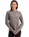 Chicago White Sox Mono Cutter & Buck Adapt Knit Recycled Womens Heathered Hooded Pullover Black Heather Front Thumbnail Image