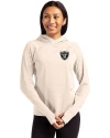 Las Vegas Raiders Monochromatic Cutter & Buck Adapt Recycled Soft Knit Stretch Womens Hooded Pullover Wheat Heather Front Thumbnail Image