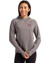Tampa Bay Buccaneers Cutter & Buck Adapt Recycled Soft Knit Stretch Womens Hooded Pullover Black Heather Front Thumbnail Image
