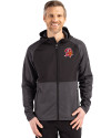 Tampa Bay Buccaneers Historic Cutter & Buck Peshastin Fleece Recycled Mens Hybrid Jacket Black Heather Front Thumbnail Image