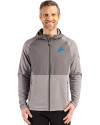 Detroit Lions Cutter & Buck Peshastin Fleece Recycled Mens Hybrid Jacket Elemental Grey Heather Front Thumbnail Image