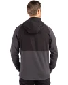  Las Vegas Raiders Mono Cutter & Buck Peshastin Fleece Recycled Mens Hybrid Jacket Black Heather Back Thumbnail Image