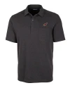 Arizona Cardinals Cutter & Buck Advantage Tri-Blend Jersey Mens Pocket Polo Black Heather Mannequin Thumbnail Image