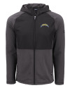 Los Angeles Chargers Cutter & Buck Peshastin Fleece Recycled Mens Hybrid Jacket Black Heather Mannequin Thumbnail Image
