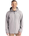 Miami Dolphins Monochromatic Cutter & Buck Camano Recycled Everyday Stretch Water Resistant Mens Full Zip Jacket Polished Medium Gray Front Thumbnail Image