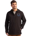 Indianapolis Colts Cutter & Buck Camano Everyday Stretch Recycled Mens Water Resistant Jacket Black Front Thumbnail Image