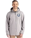 Indianapolis Colts Cutter & Buck Camano Everyday Stretch Recycled Mens Water Resistant Jacket Polished Medium Gray Front Thumbnail Image