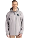 Carolina Panthers NFL Helmet Cutter & Buck Camano Everyday Stretch Recycled Mens Water Resistant Jacket Polished Medium Gray Front Thumbnail Image