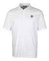 New Orleans Saints Cutter & Buck Advantage Tri-Blend Jersey Mens Pocket Polo White Mannequin Thumbnail Image