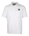 Las Vegas Raiders Cutter & Buck Advantage Tri-Blend Jersey Mens Pocket Polo White Mannequin Thumbnail Image