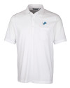Detroit Lions Cutter & Buck Advantage Tri-Blend Jersey Mens Pocket Polo White Mannequin Thumbnail Image