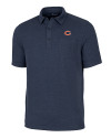 Chicago Bears Cutter & Buck Advantage Tri-Blend Jersey Mens Pocket Polo Liberty Navy Heather Mannequin Thumbnail Image