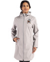 Cleveland Browns Historic Cutter & Buck Camano Everyday Stretch Recycled Womens Water Resistant Jacket Polished Medium Gray Front Thumbnail Image