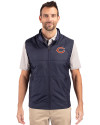 Chicago Bears Cutter & Buck Stealth Hybrid Quilted Mens Big and Tall Windbreaker Vest Liberty Navy Front Thumbnail Image