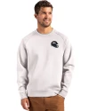 View image 7: Denver Broncos NFL Helmet Cutter & Buck Roam Recycled Buttery-Soft Knit Mens Crew Neck Pullover Solitaire Front