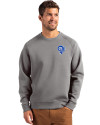 Los Angeles Rams Historic Cutter & Buck Roam Epic Versatility Recycled Crew Neck Mens Pullover Elemental Grey Front Thumbnail Image