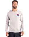 View image 13: New York Giants Historic Cutter & Buck Roam Recycled Buttery-Soft Knit Mens Crew Neck Pullover Solitaire Front