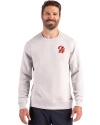 View image 7: Tampa Bay Buccaneers Historic Cutter & Buck Roam Recycled Buttery-Soft Knit Mens Crew Neck Pullover Solitaire Front