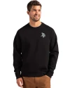 Minnesota Vikings Monochromatic Cutter & Buck Roam Recycled Buttery-Soft Knit Mens Crew Neck Pullover Black Front Thumbnail Image