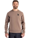Minnesota Vikings Monochromatic Cutter & Buck Roam Recycled Buttery-Soft Knit Mens Crew Neck Pullover Mushroom Front Thumbnail Image