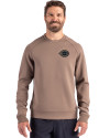 Cincinnati Reds Mono Cutter & Buck Roam Epic Versatility Recycled Crew Neck Mens Pullover Mushroom Front Thumbnail Image