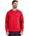 Buffalo Bills Cutter & Buck Roam Recycled Buttery-Soft Knit Mens Crew Neck Pullover Red Front Thumbnail Image