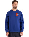 Denver Broncos Historic Cutter & Buck Roam Epic Versatility Recycled Crew Neck Mens Pullover Tour Blue Front Thumbnail Image